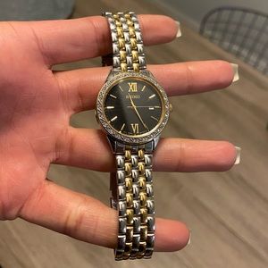 Women’s Seiko silver two-tone crystal solar watch